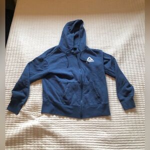 Reebok blue hoodie jacket full zip men’s small cotton hooded jacket
